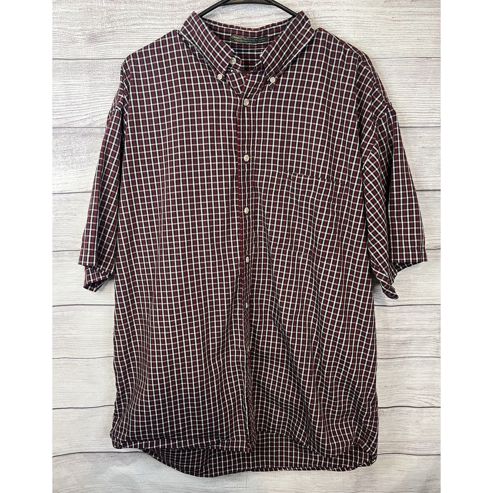 Siegfried Short Sleeve Shirt Mens XL  Plaid Pattern Button Up